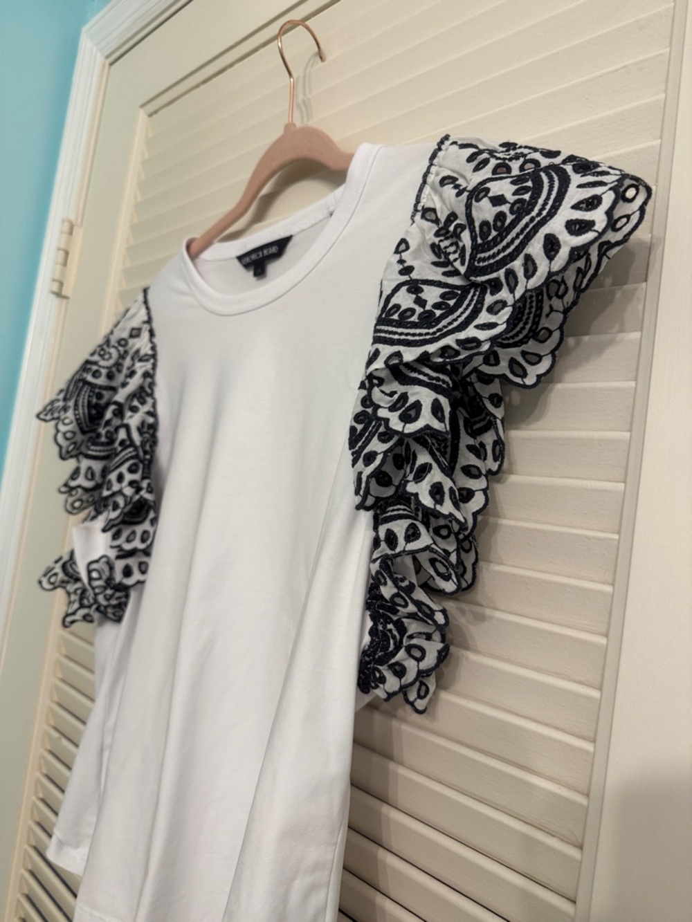 Veronica Beard Julianka Eyelet Top Size Large - Picture 6 of 9